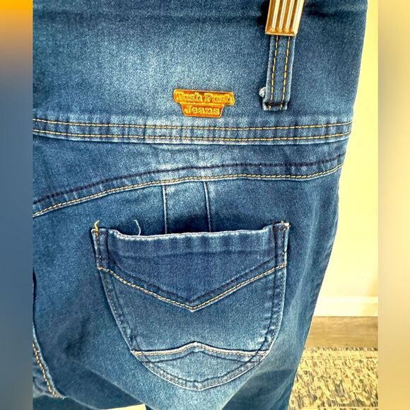 Tush Push columbian stretch skinny blue medium wash jeans size 7 28x35 Sexy - Picture 3 of 7